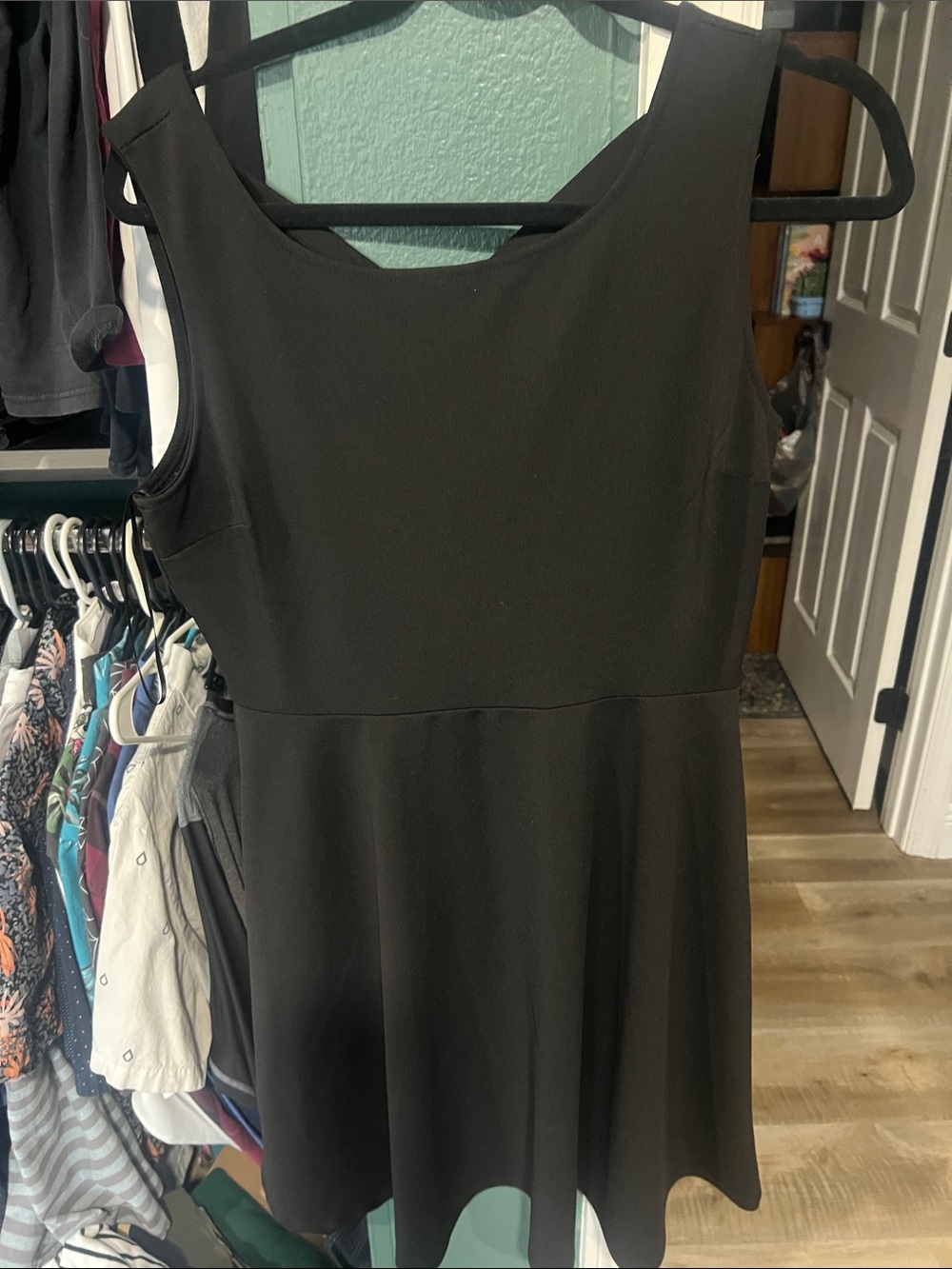 Kaileigh Black Sleeveless Fit-and-Flare Mini Dress